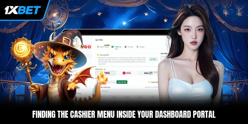 Finding the cashier menu inside your dashboard portal