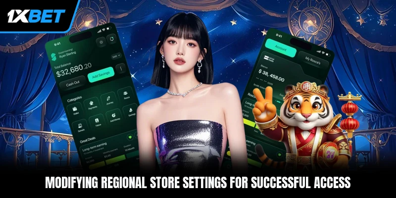Modifying regional store settings for successful access